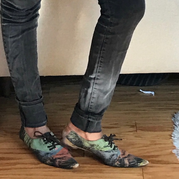 Vintage Materia Prima hand painted laced flats - Picture 8 of 8